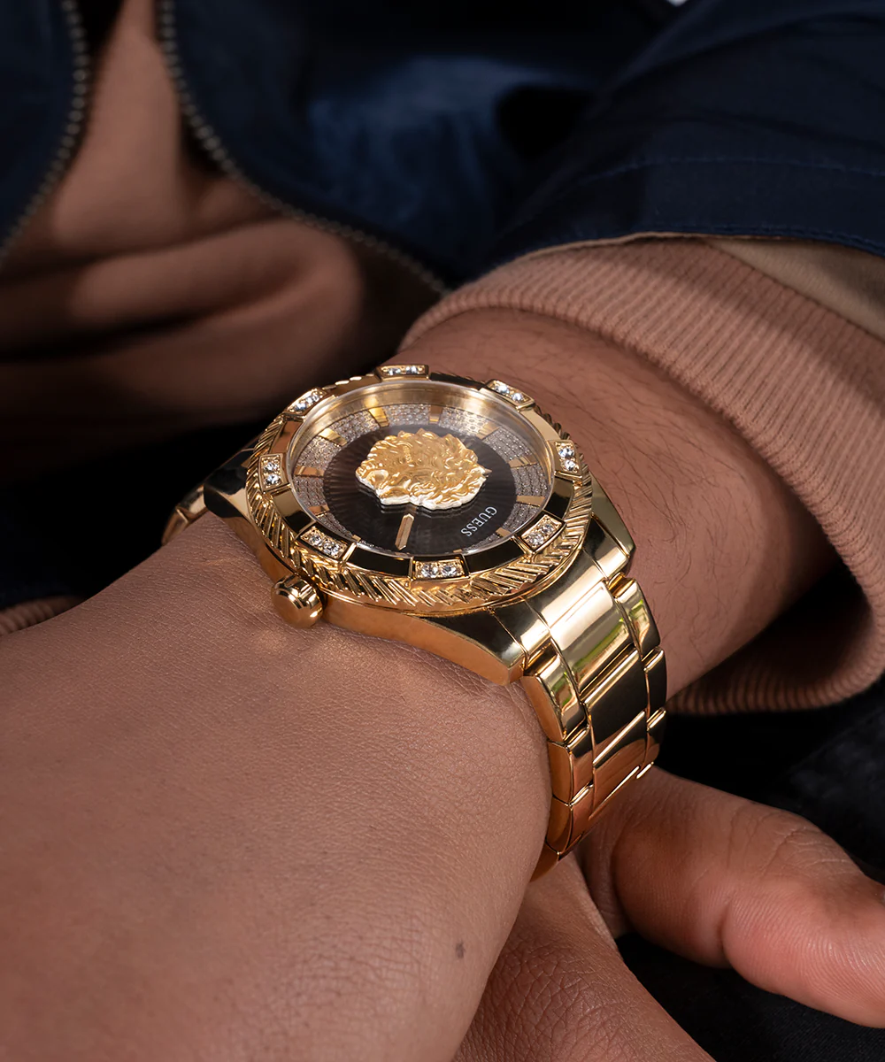 GUESS Mens Gold Tone Analog Watch - Image 7