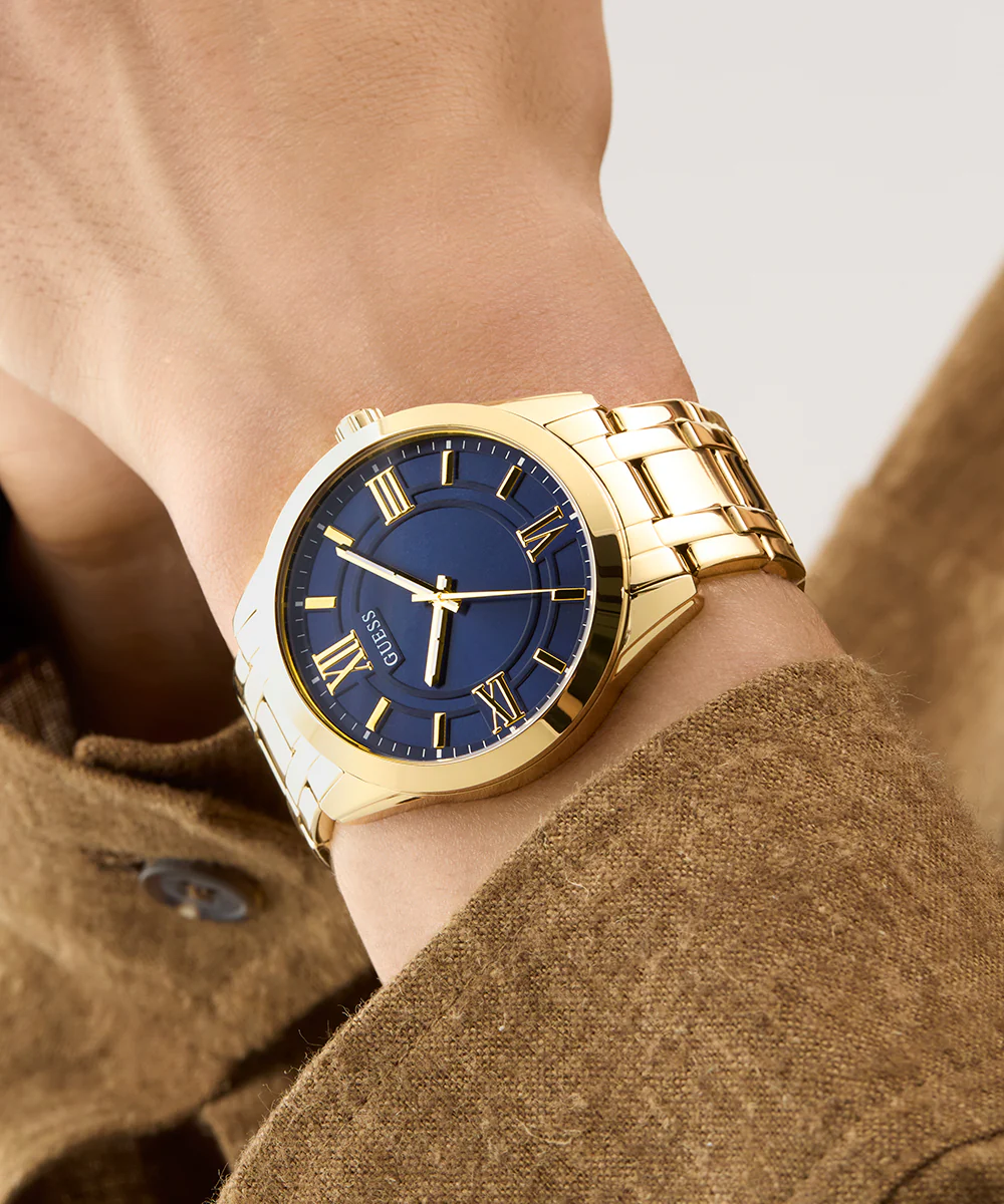 GUESS Mens Gold Tone Analog Watch - Image 6