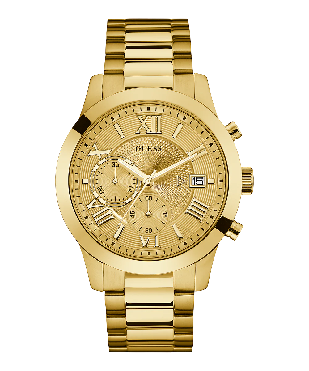 GUESS Mens Gold Tone Chronograph Watch - Image 3