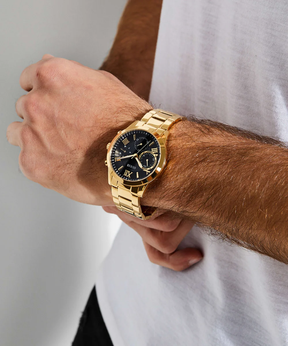 GUESS Mens Gold Tone Chronograph Watch - Image 3