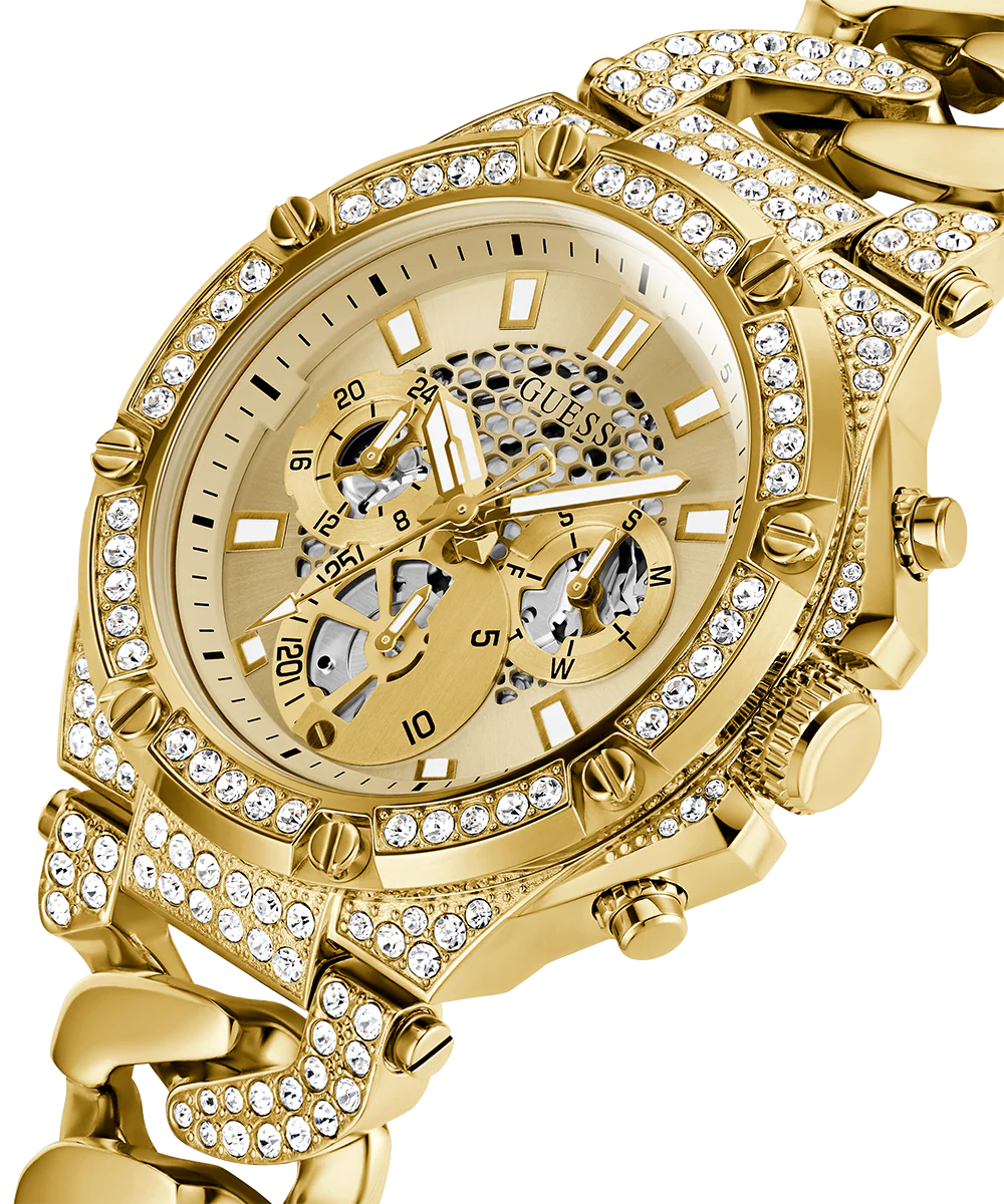 GUESS Mens Gold Tone Multi-function Watch - Image 3