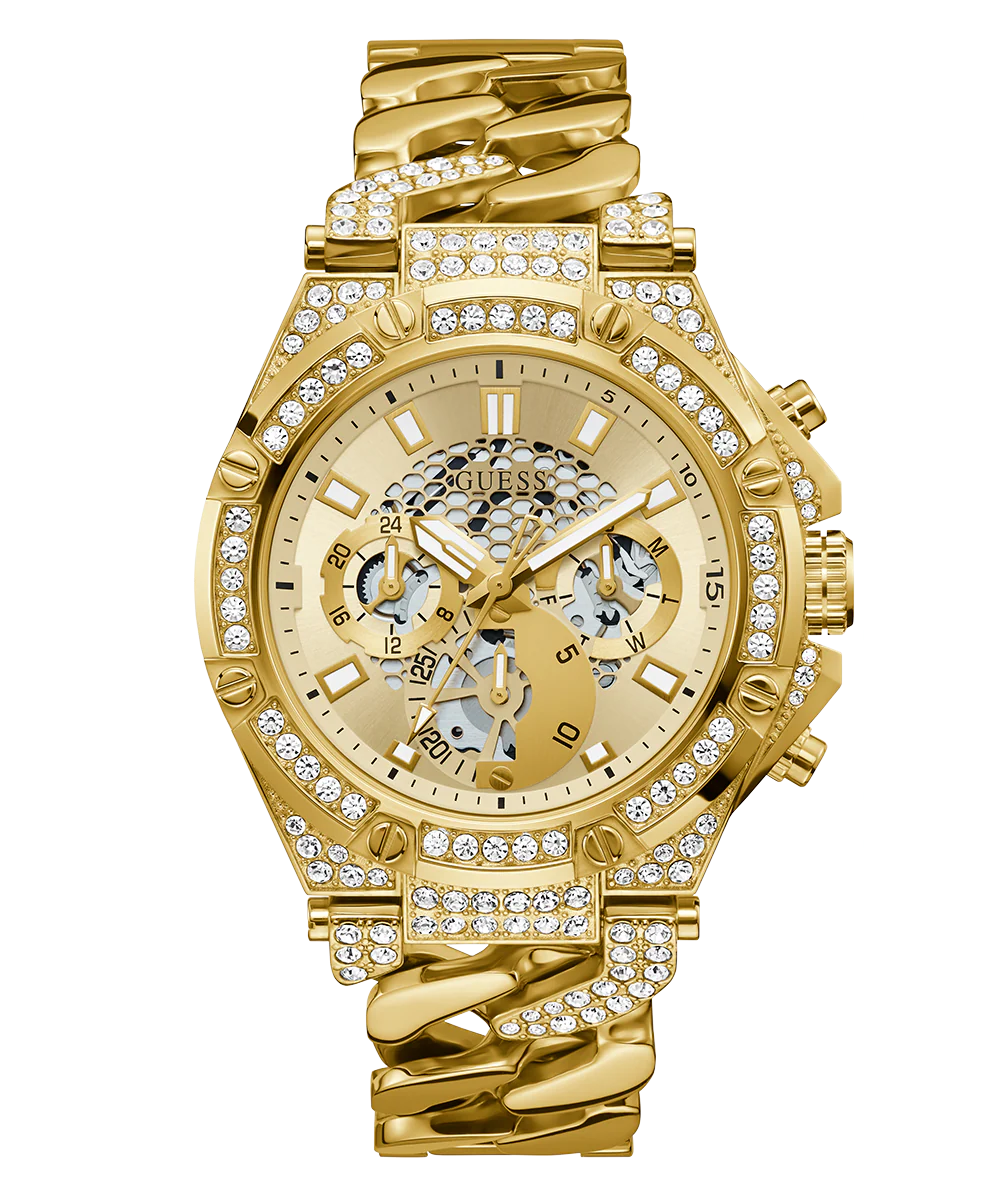 GUESS Mens Gold Tone Multi-function Watch - Image 5