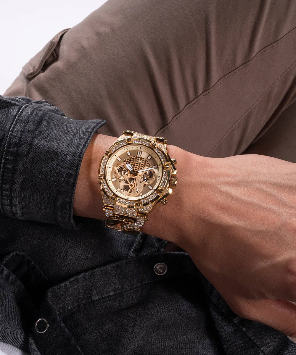 GUESS Mens Gold Tone Multi-function Watch - Image 6