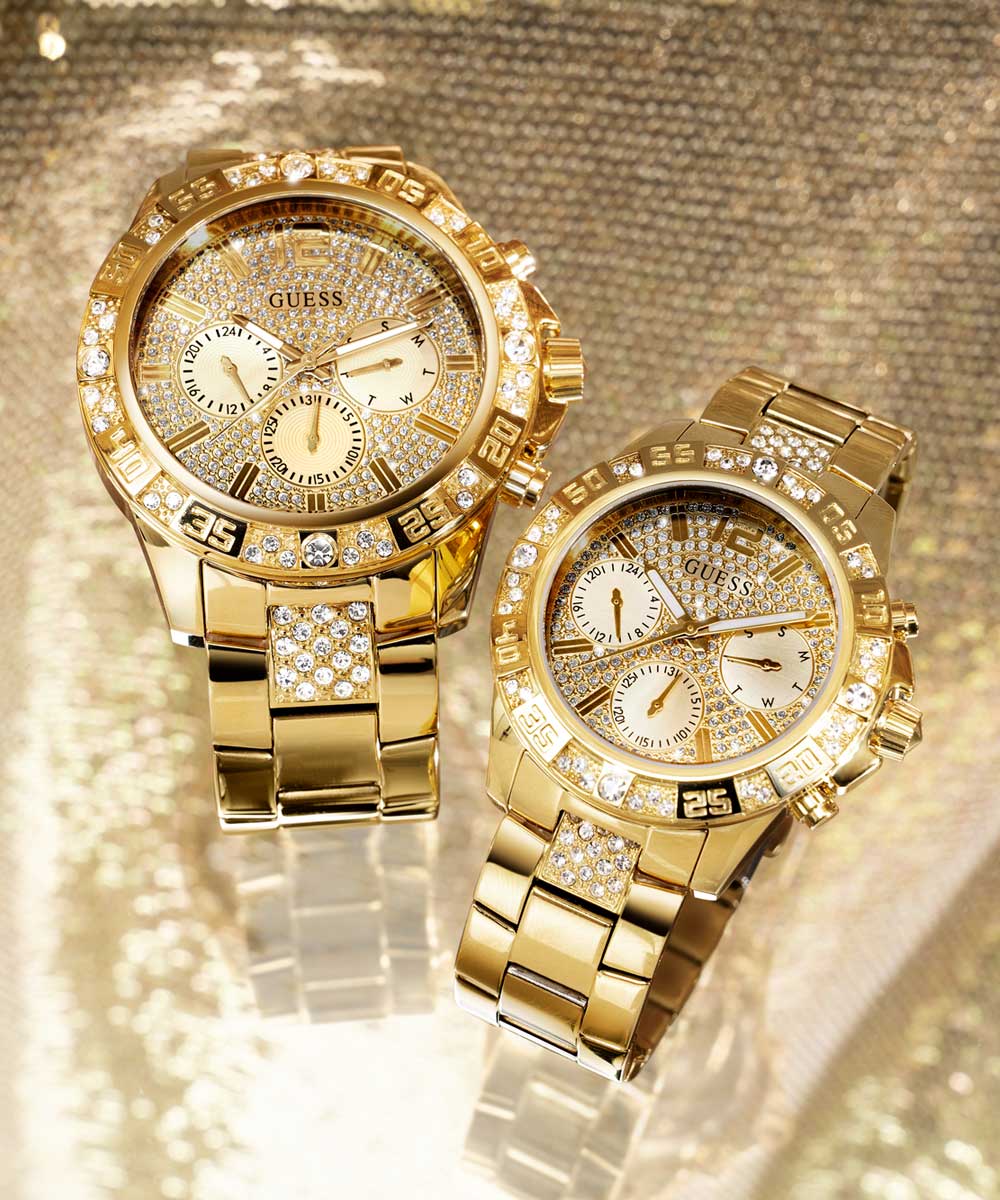 GUESS Mens Gold Tone Multi-function Watch - Image 3