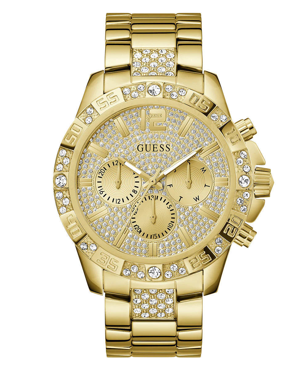 GUESS Mens Gold Tone Multi-function Watch - Image 7