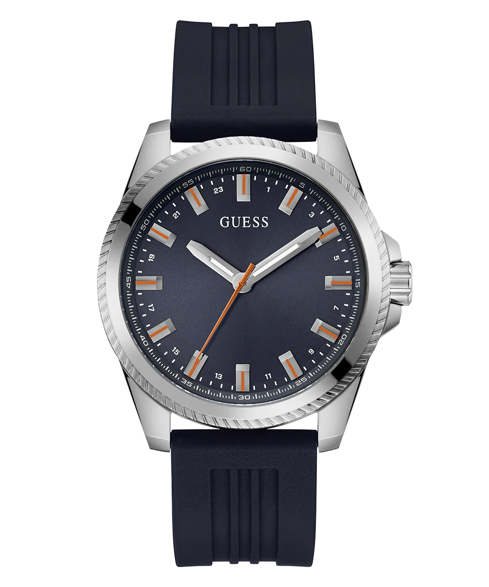 GUESS Mens Navy Silver Tone Analog Watch - Image 4