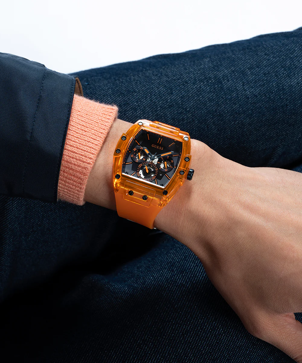 GUESS Mens Orange Multi-function Watch - Image 5