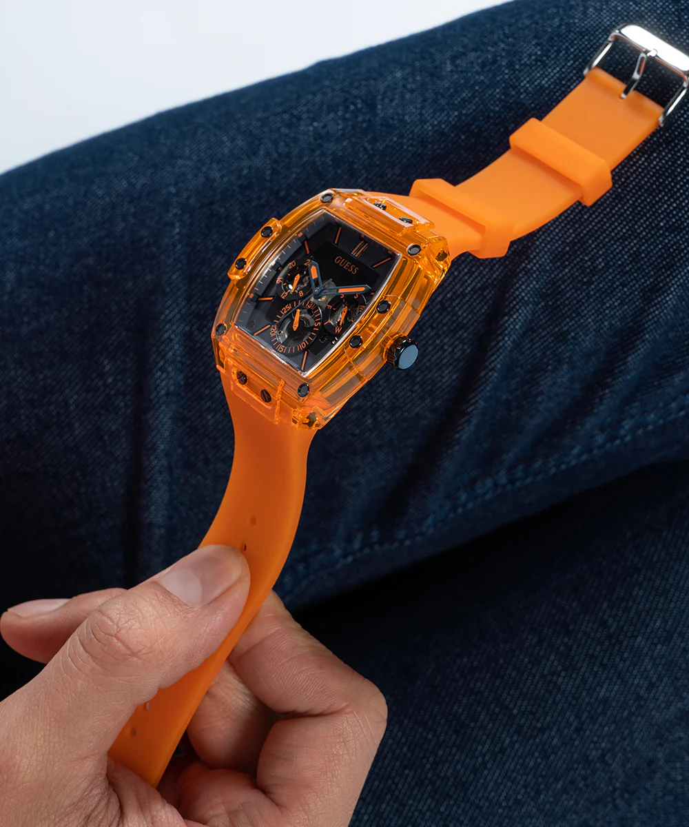 GUESS Mens Orange Multi-function Watch - Image 6