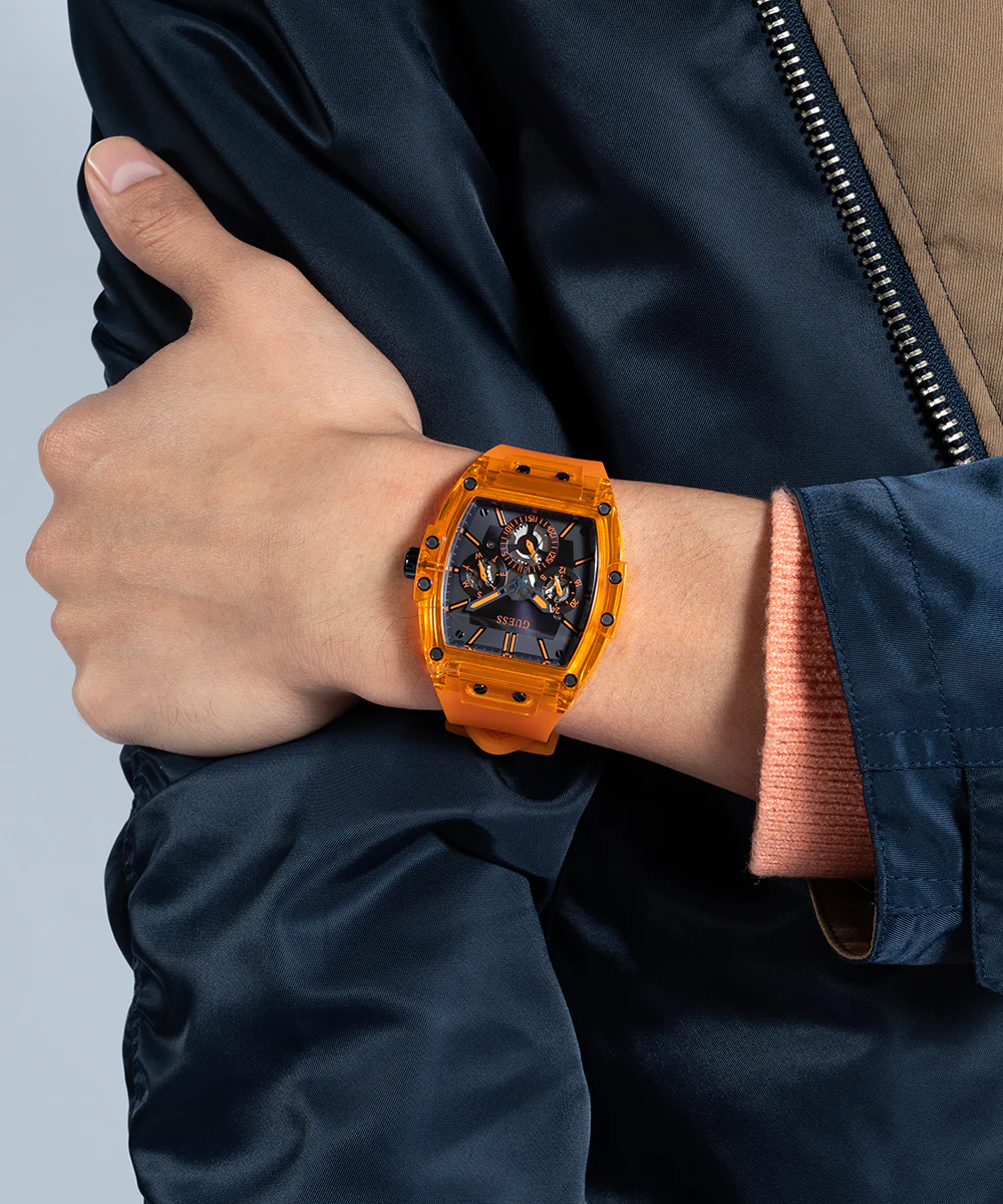 GUESS Mens Orange Multi-function Watch - Image 7