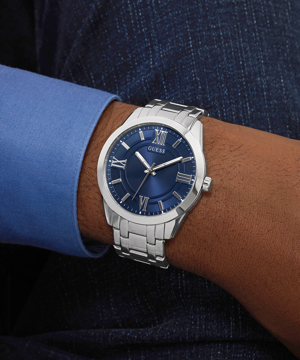 GUESS Mens Silver Tone Analog Watch Gift Set - Image 4