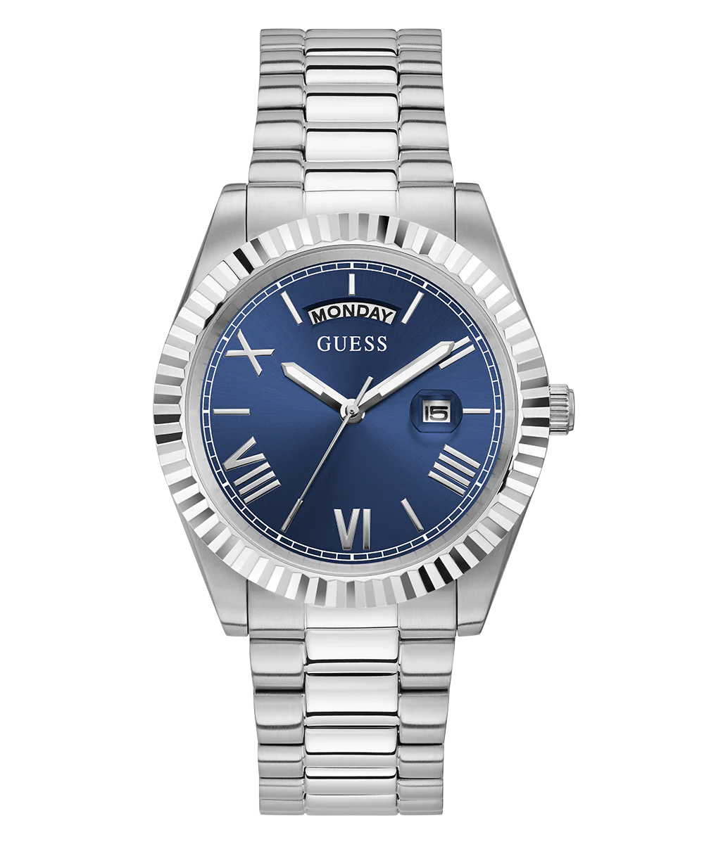 GUESS Mens Silver Tone Day/Date Watch - Image 3