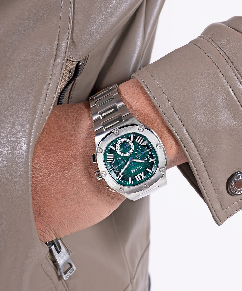 GUESS Mens Silver Tone Multi-function Watch - Image 3