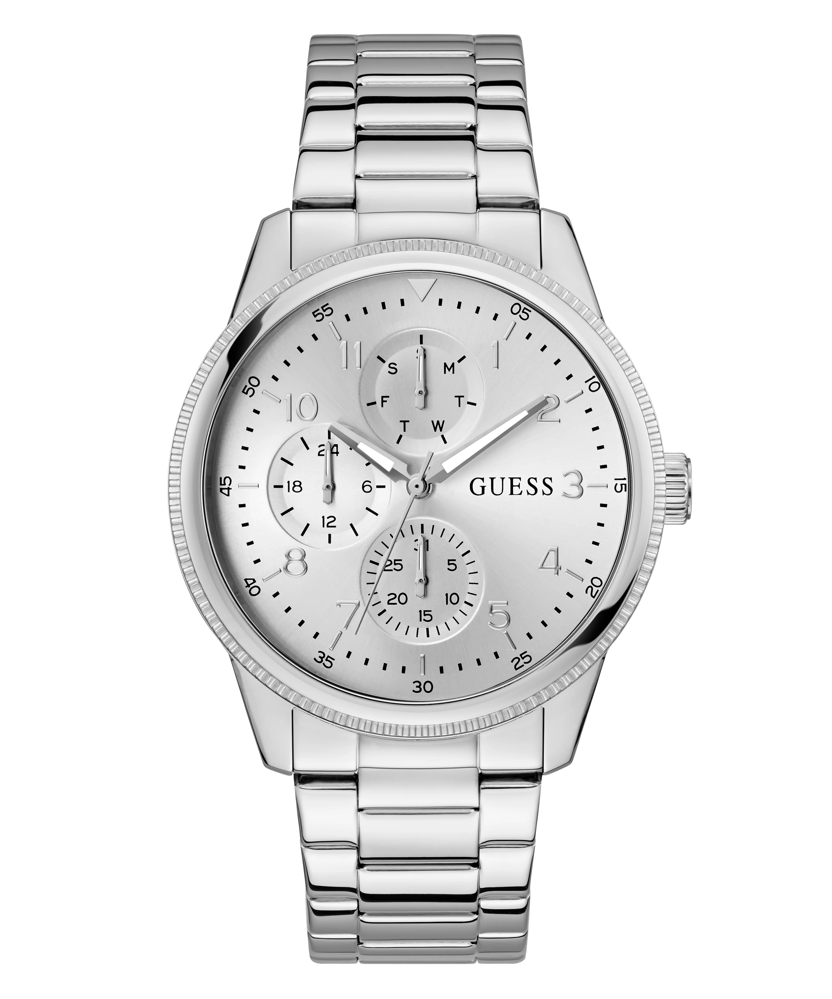 GUESS Mens Silver Tone Multi-function Watch - Image 3