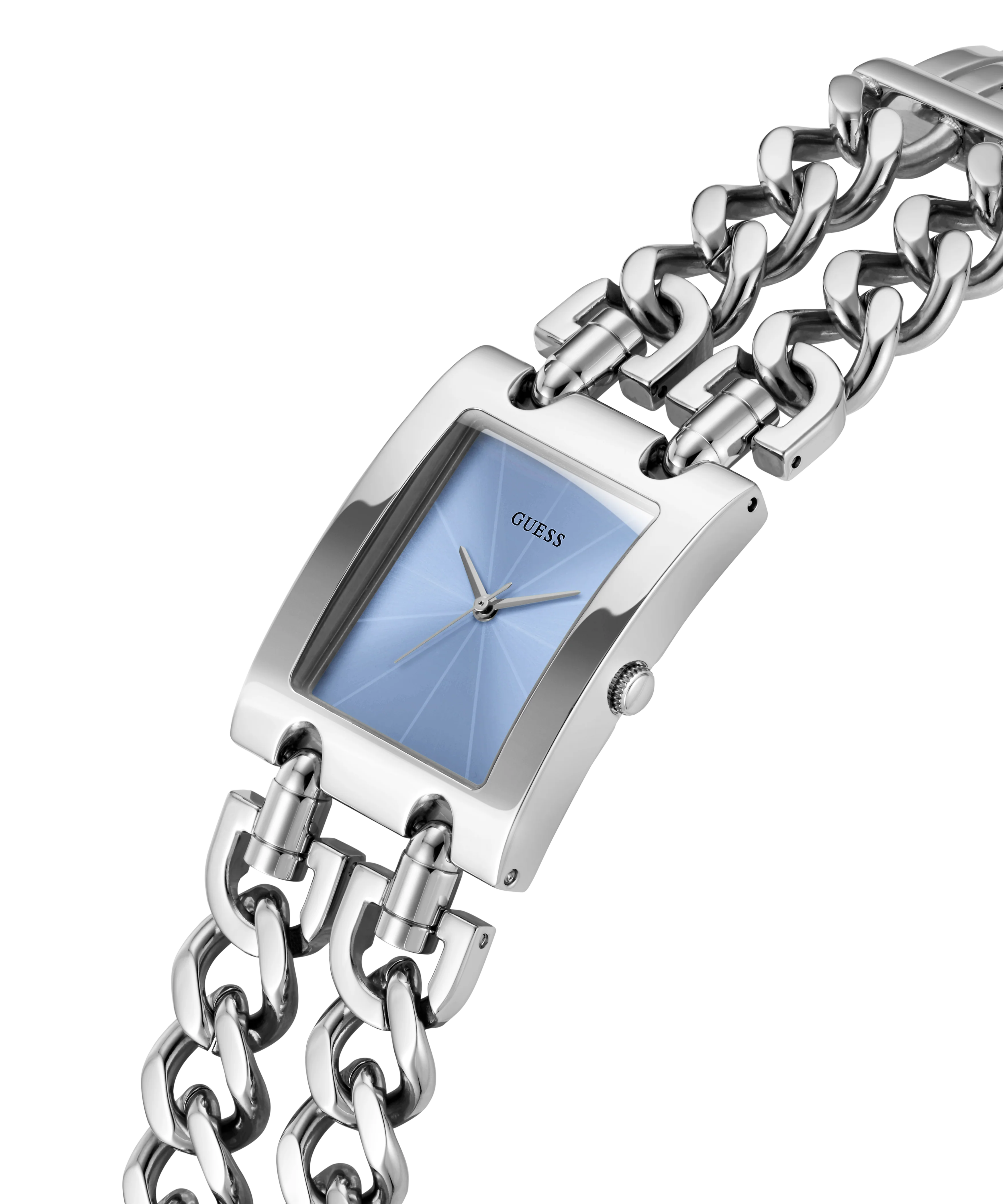 GUESS Mod Heavy Metal Ladies Silver Tone Analog Watch - Image 3