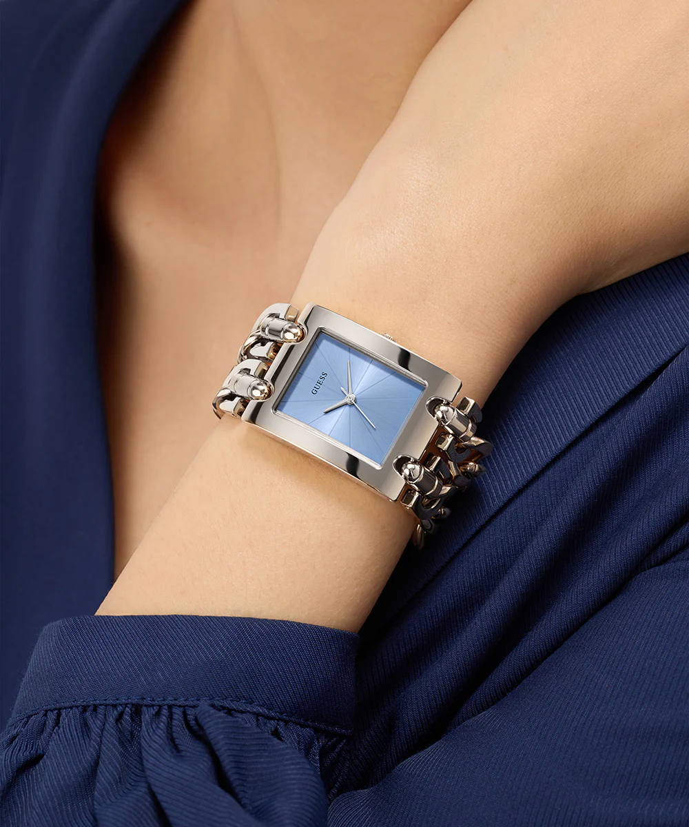 GUESS Mod Heavy Metal Ladies Silver Tone Analog Watch - Image 5