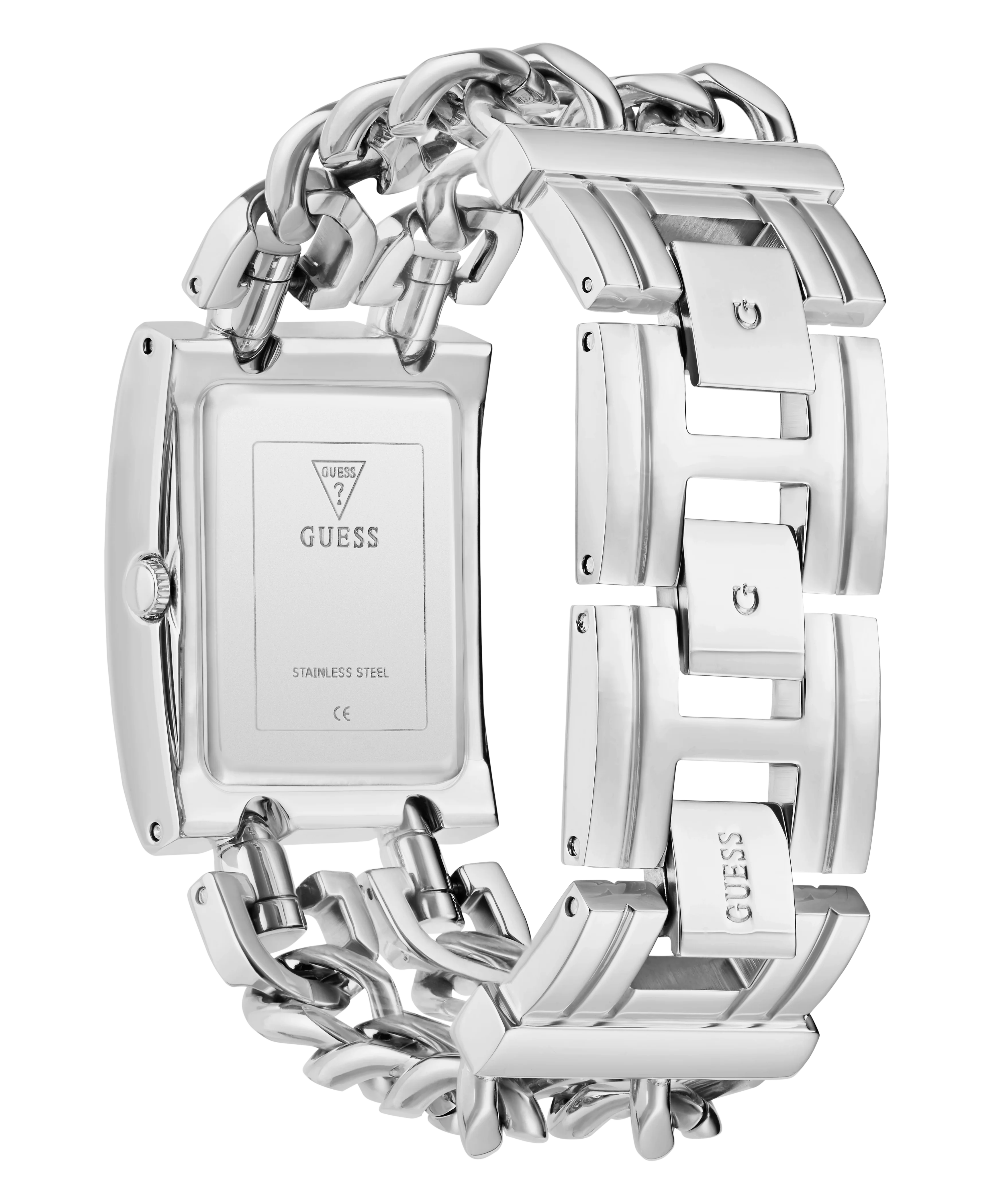 GUESS Mod Heavy Metal Ladies Silver Tone Analog Watch - Image 7